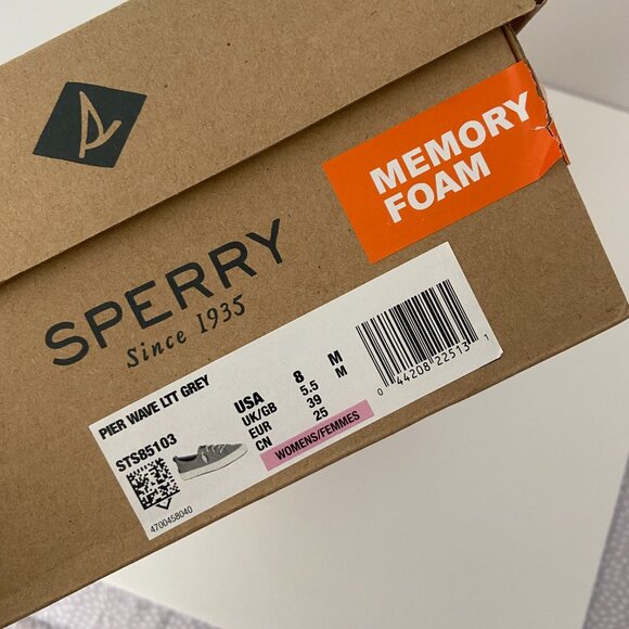 Sperry Women’s Crest Vibe Gray Sneaker Size 8 USA Memory Foam - Picture 7 of 7